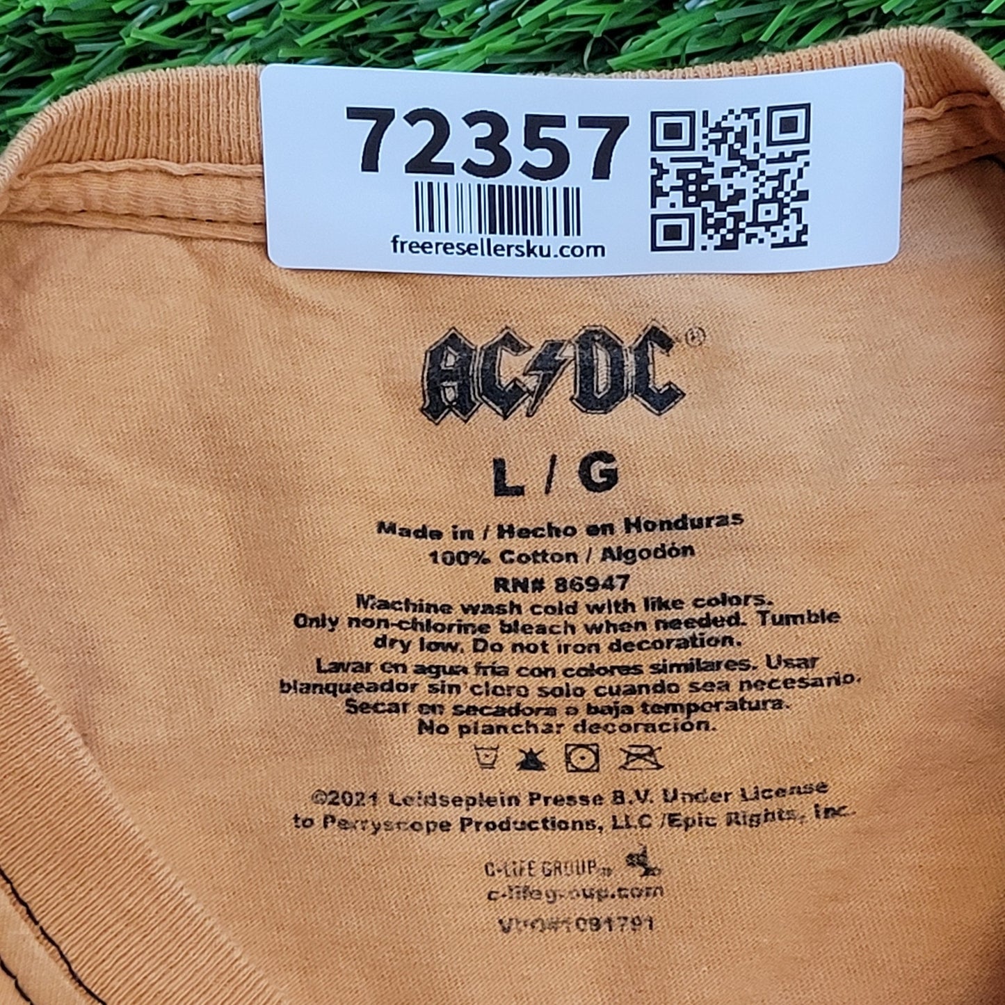 ACDC Leopard Crop-Top Shirt Womens Large 21x17 Tie-Dye