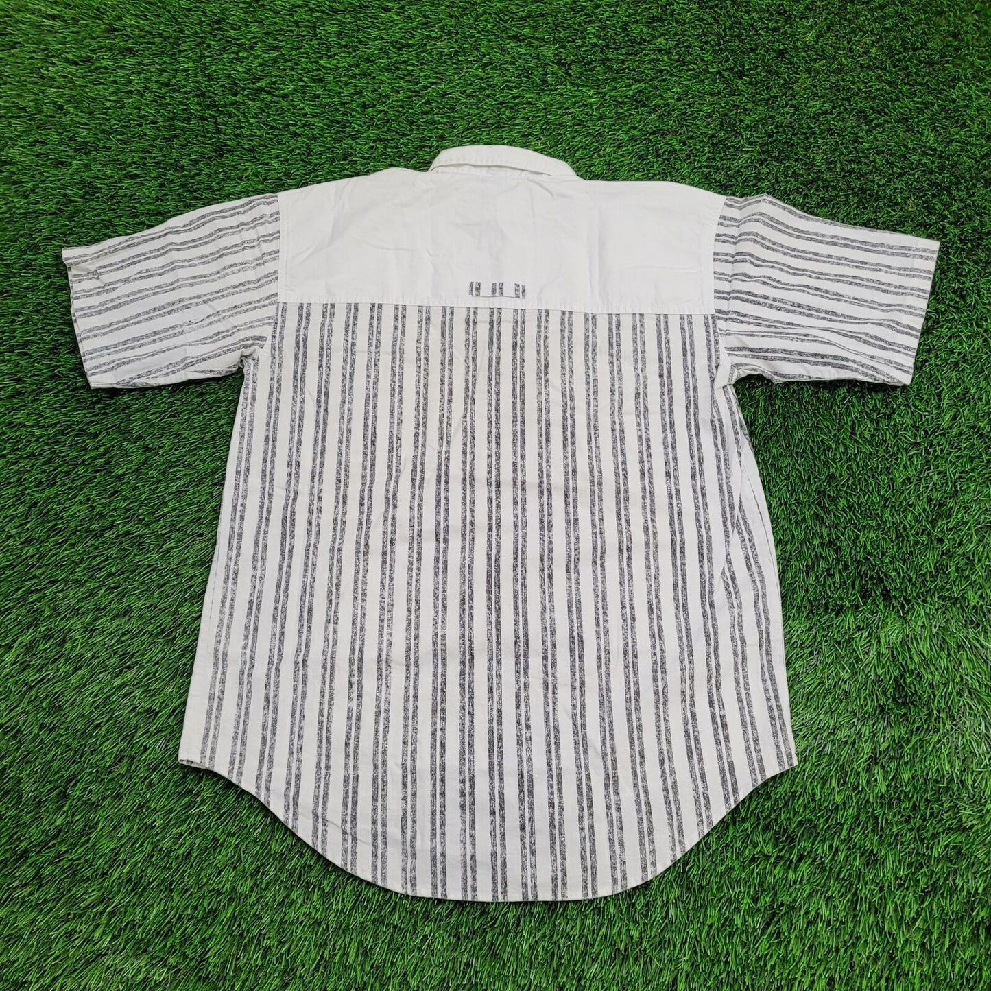 Vintage Stripes Baggy Shirt Small 21x30 White