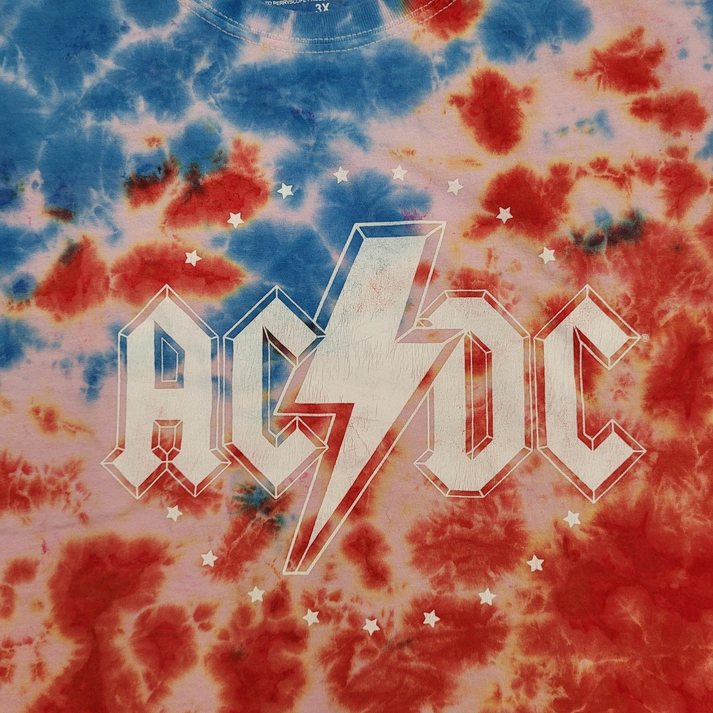 ACDC Tie-Dye Shirt Womens 2XL 24x24 Boxy