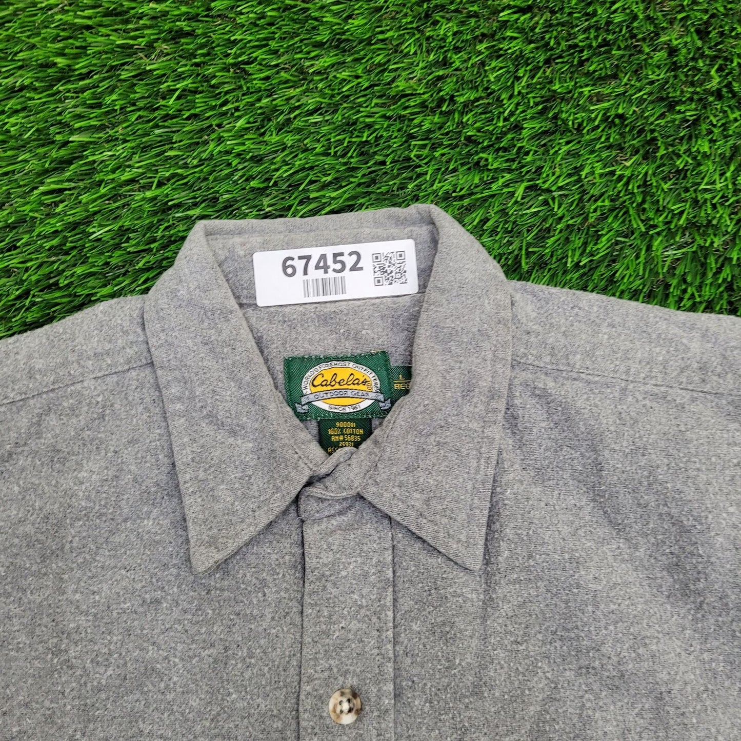 Cabelas Button Shirt Large 24x29 Gray