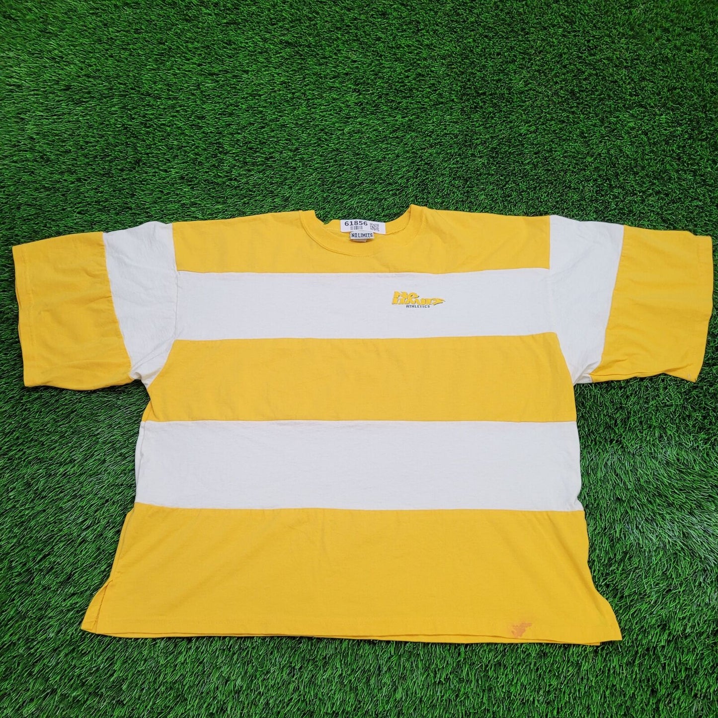 Vintage Sporty Summer Shirt Large NO-LIMITS 24x25 Yellow