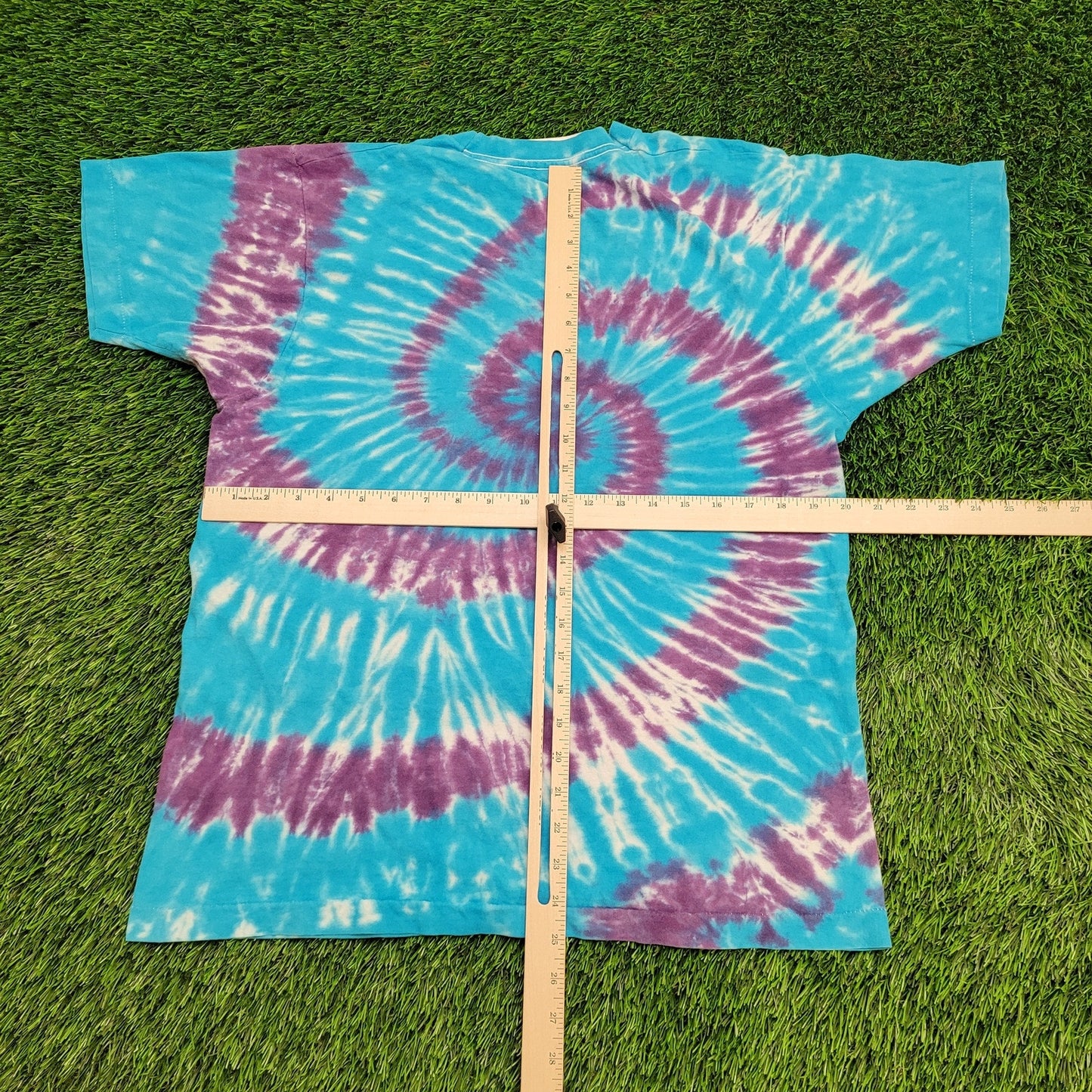 Vintage Spiral Tie-Dye Shirt Womens Large 20x25 Blue Purple