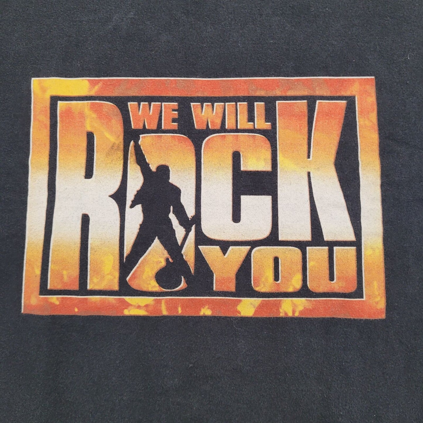 Vintage Y2K Rocker Shirt Medium 20x26 Black We-Will-Rock-You