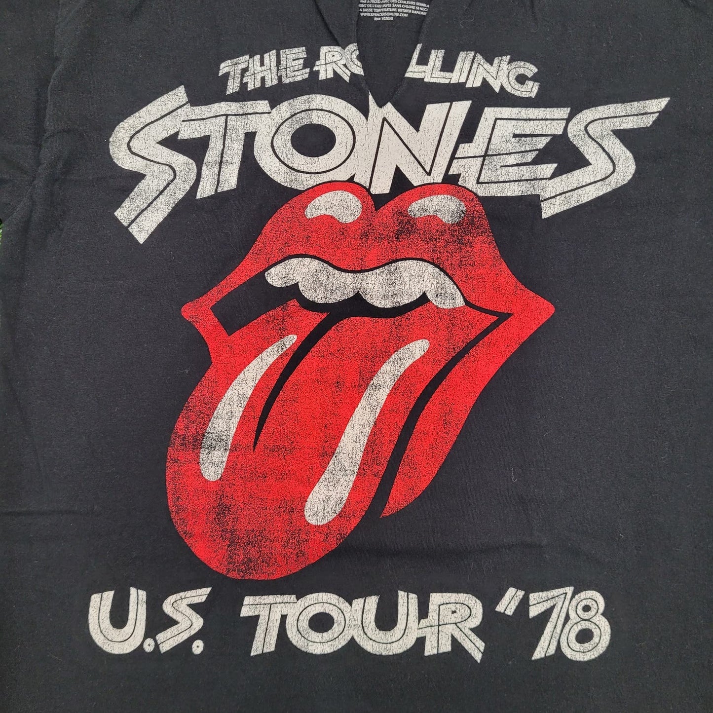 1978 US-Tour The-Rolling-Stones Shirt Womens L 21x26 Tongue-&-Lips Logo Reprint