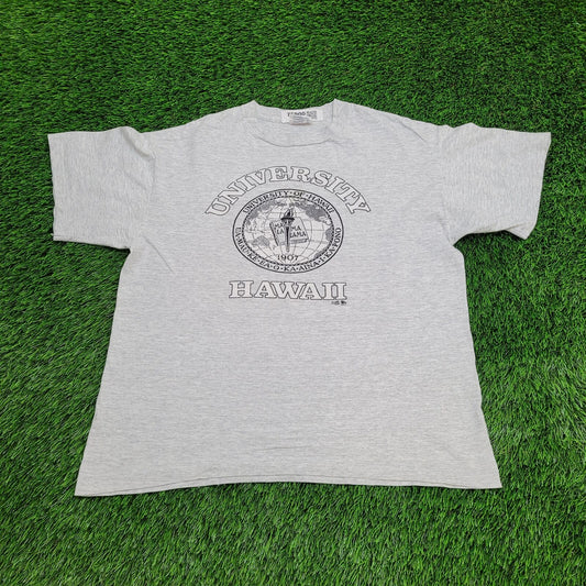 Vintage University-of Hawaii Shirt L/XL 22x24 Gray Cropped