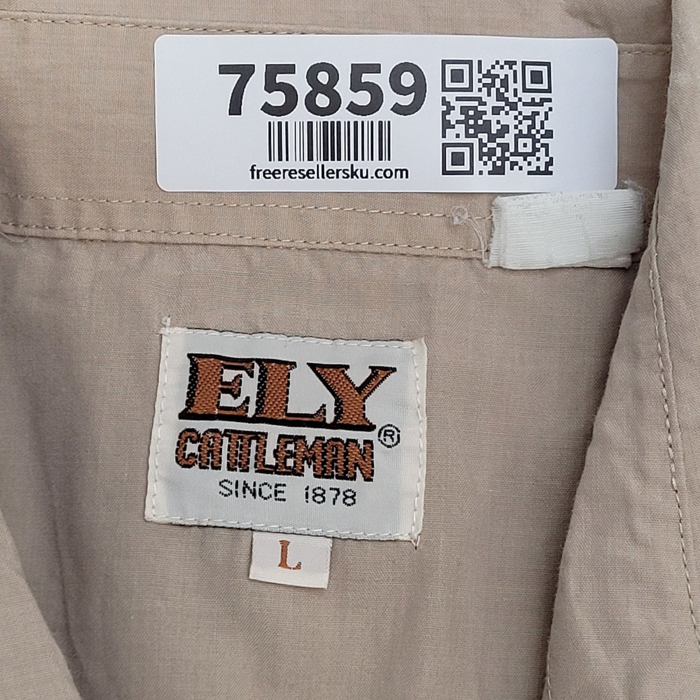 Ely-Cattleman Pearl-Snap Shirt Large 23x31 Baggy Yoke