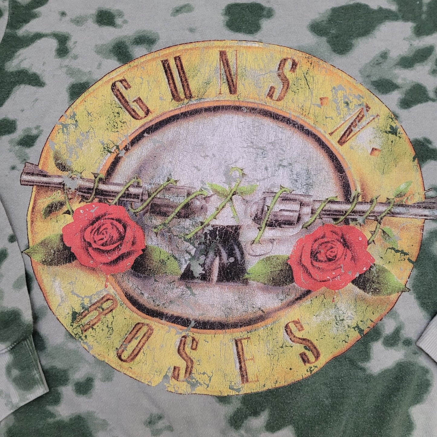 Guns-N-Roses Crop Sweatshirt Womens Large 22x20 Tie-Dye Boxy