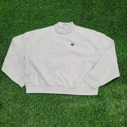 Champion Cropped Sweatshirt Medium 23x21 Gray