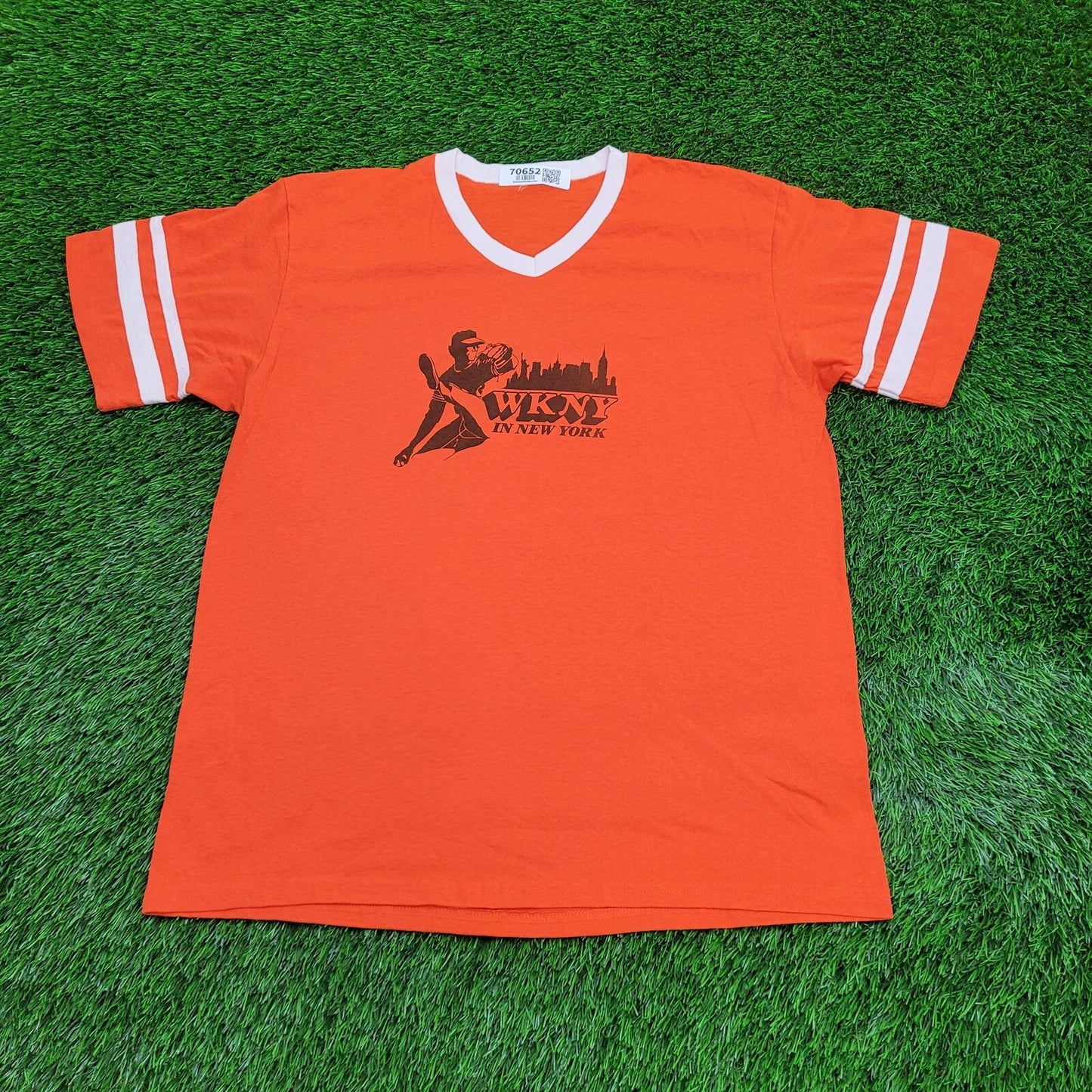 Vintage WKNY New-York Shirt XL 23x29 Y2K Orange