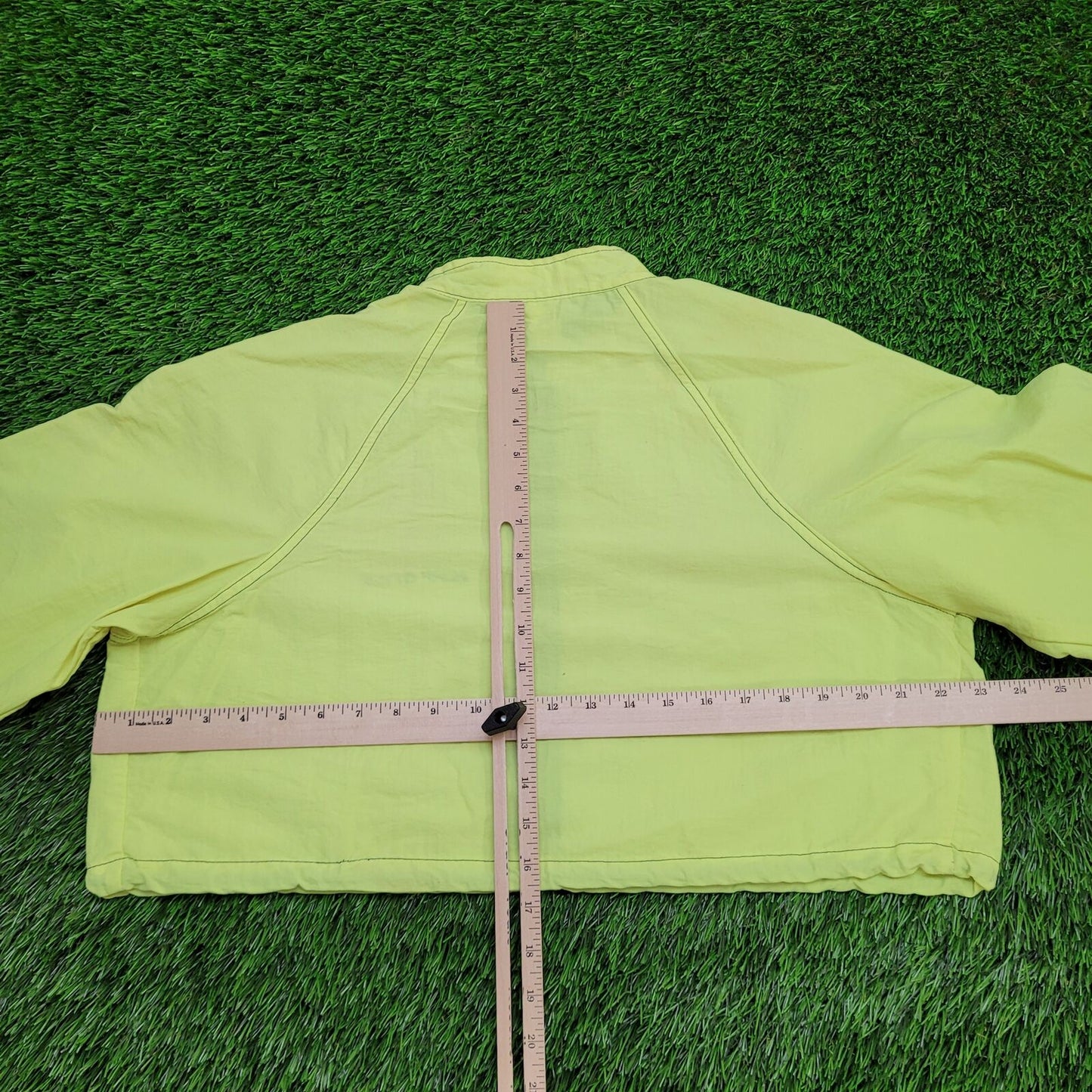 Vintage Y2K Neon Cropped Jacket Womens XL 23x16 Green