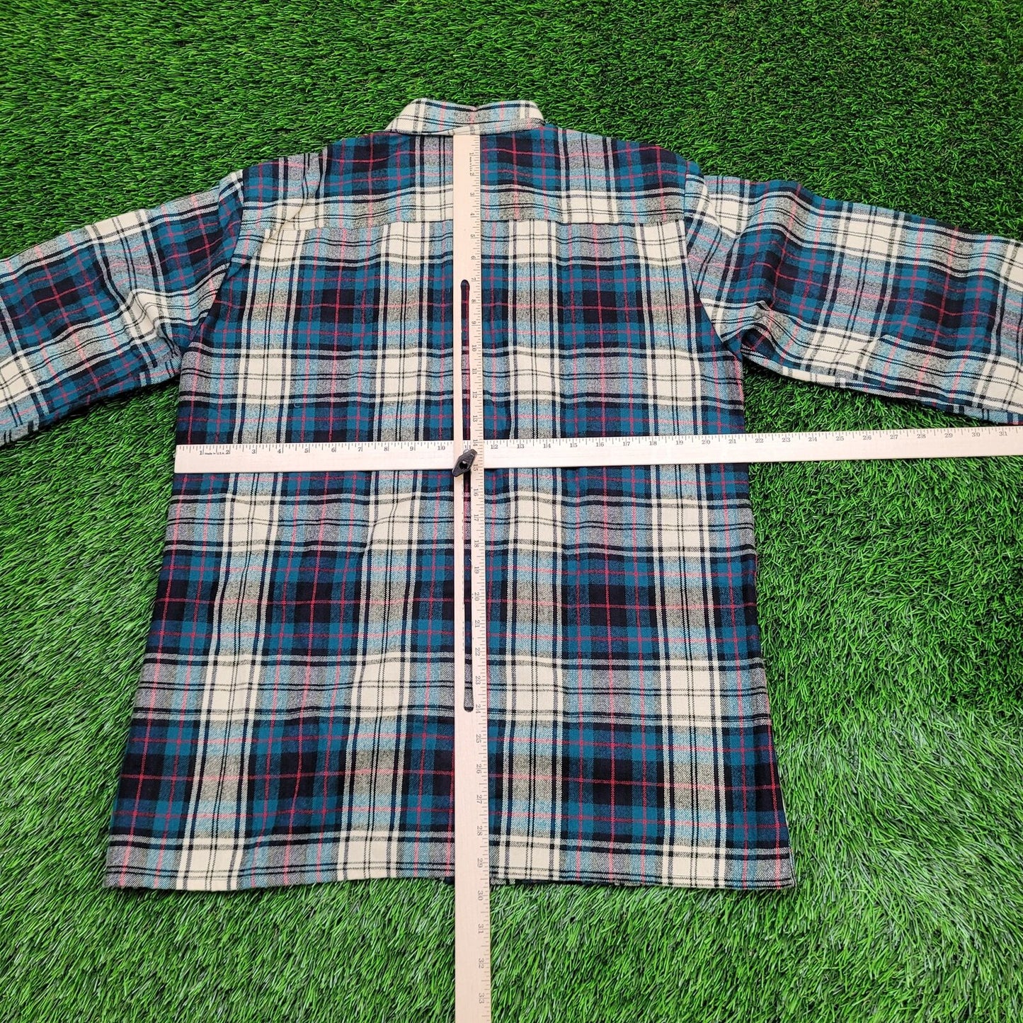 Vintage Y2K Plaid Button Shirt Medium 21x29 Blue