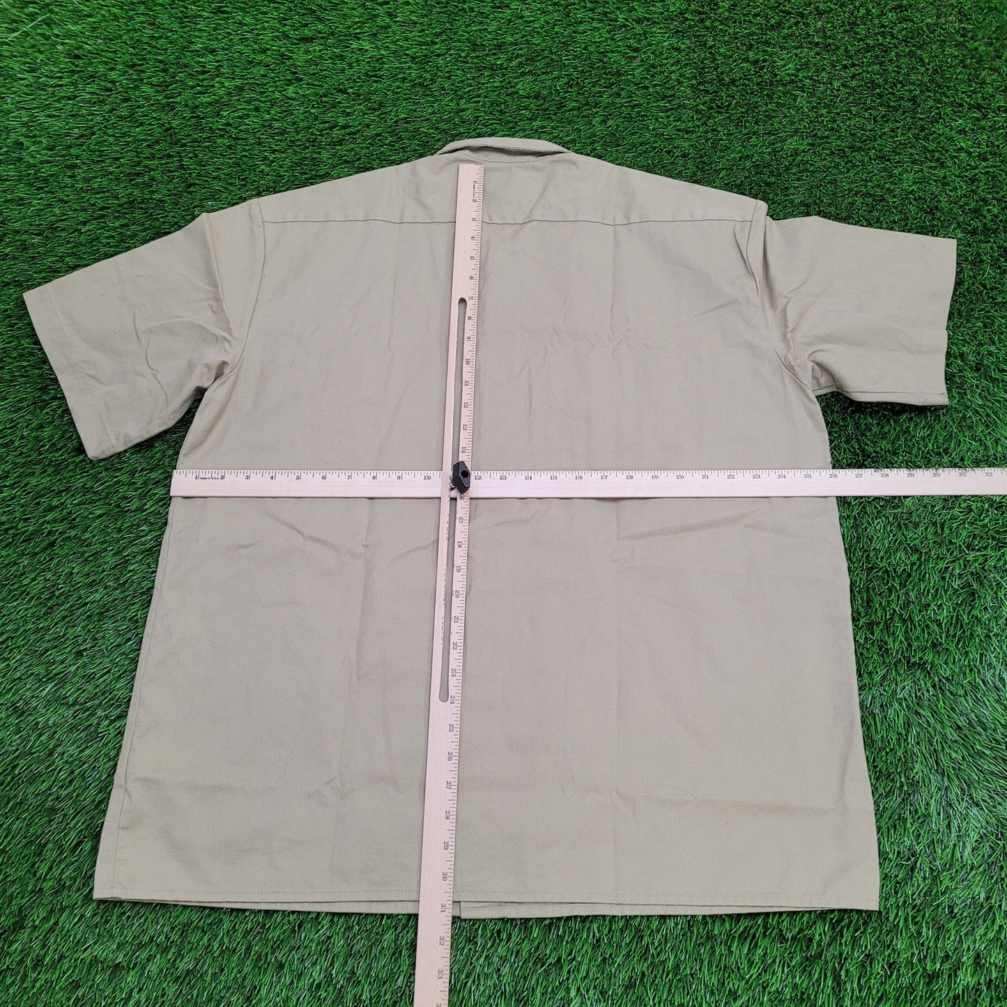 DICKIES Button Shirt XL 26x31 Tan Baggy