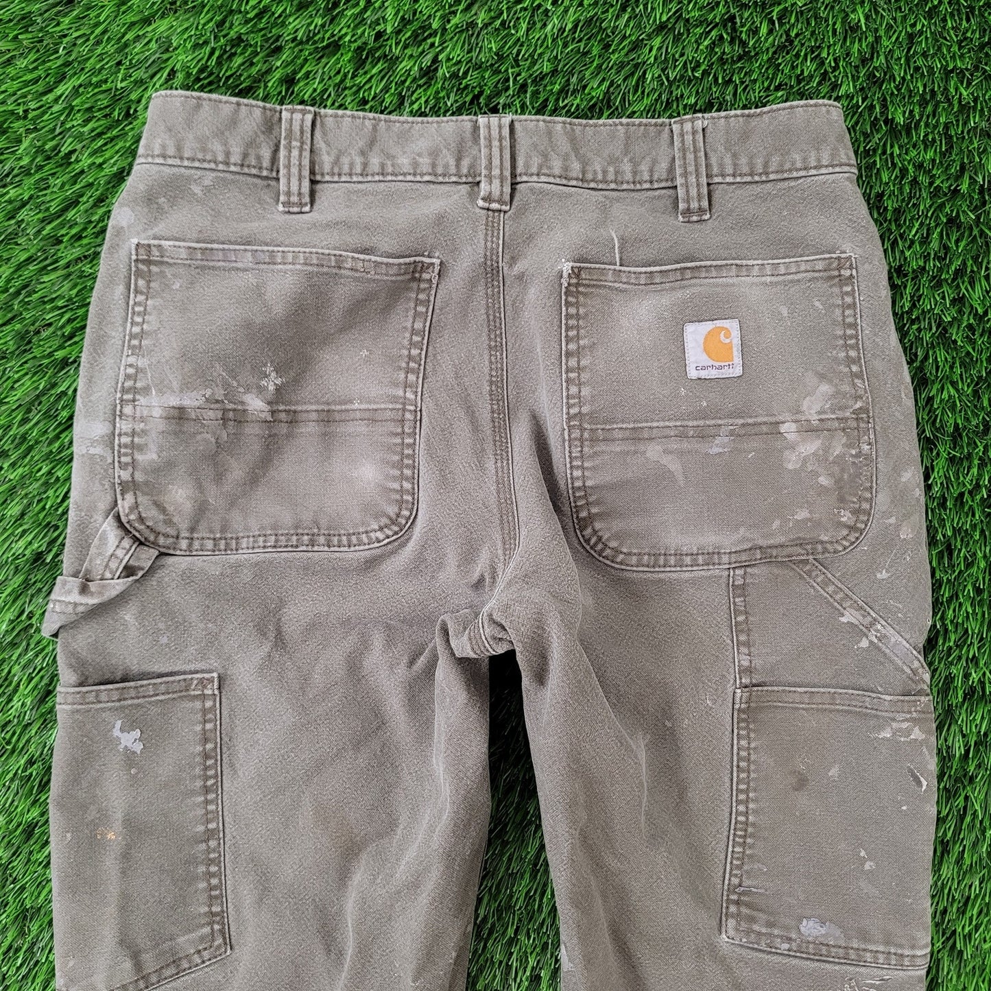 Carhartt Carpenter Baggy Jeans 32x28 Distressed Faded Gray