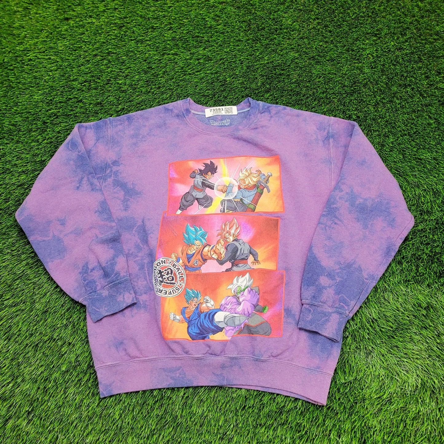 Dragon-Ball Z Baggy Sweatshirt Small 21x24 Bleached Purple