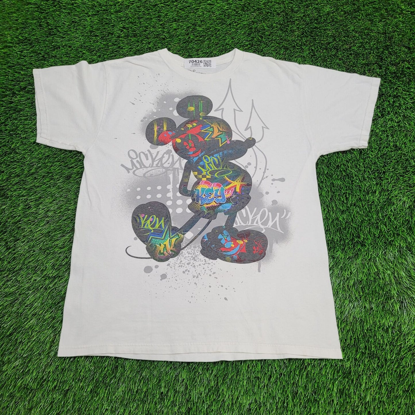 Disney Mickey-Mouse Shirt Large 21x26 White