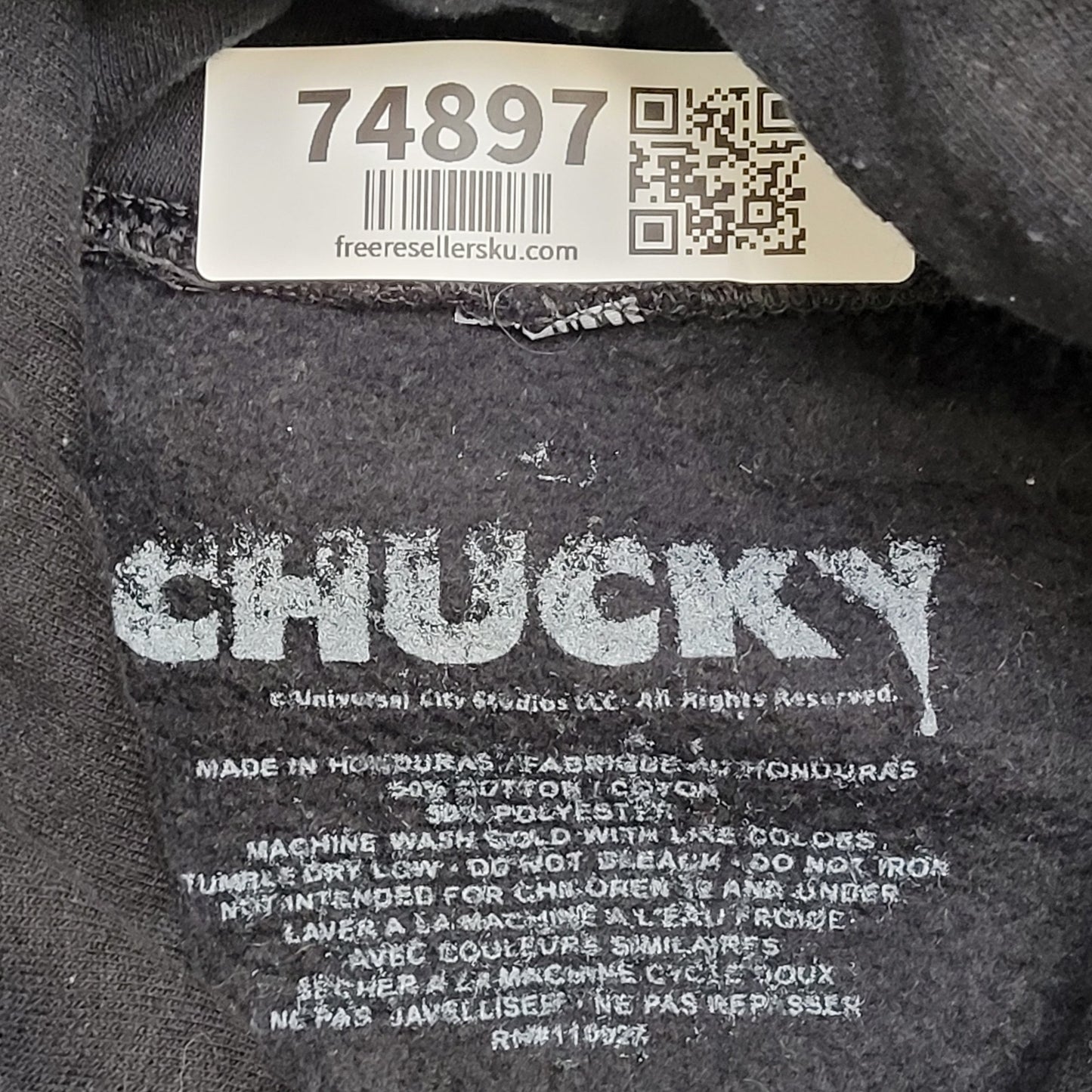 Chucky Hoodie S/M 19x24 Black