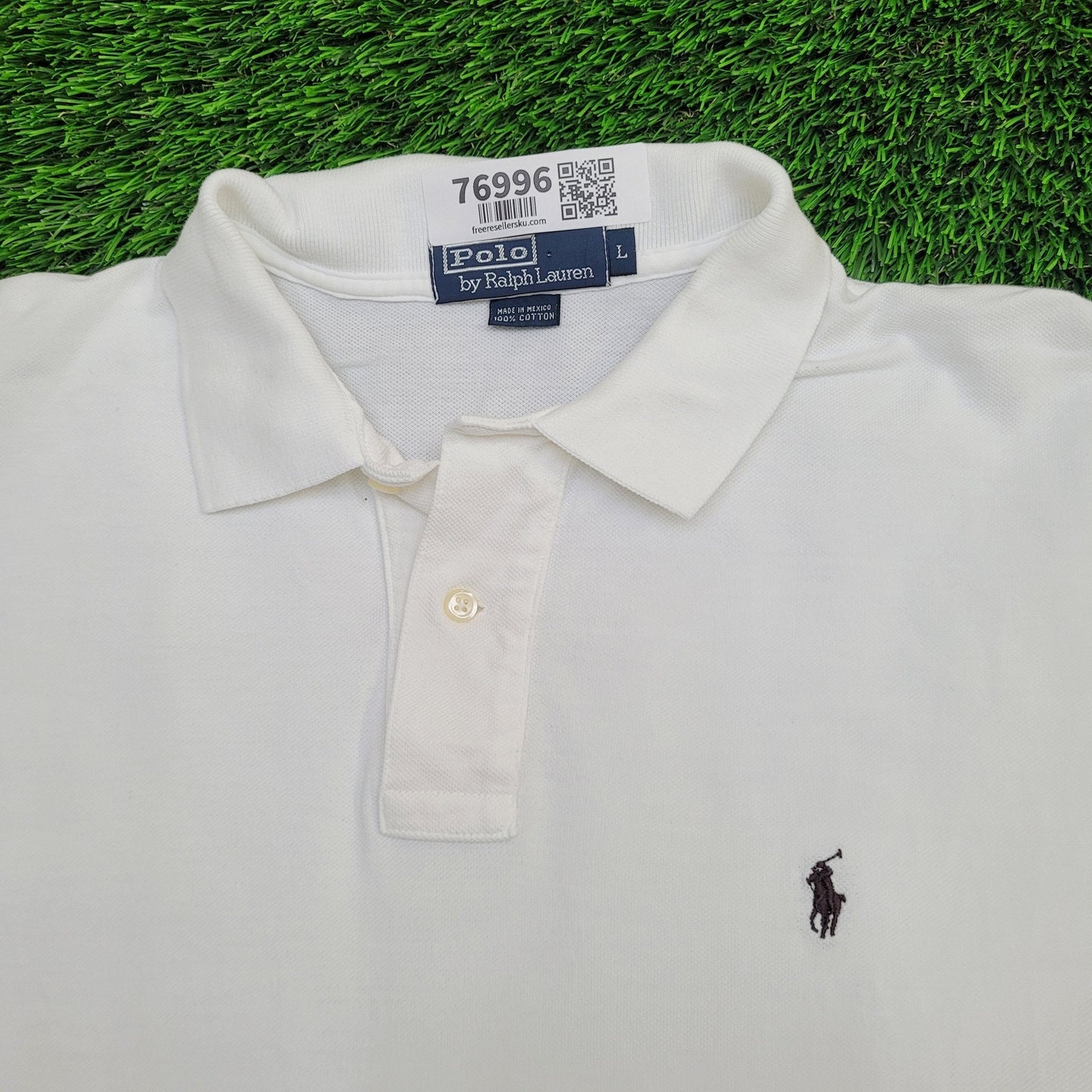 Vintage Y2K Ralph-Lauren Polo Shirt Large 22x29 White