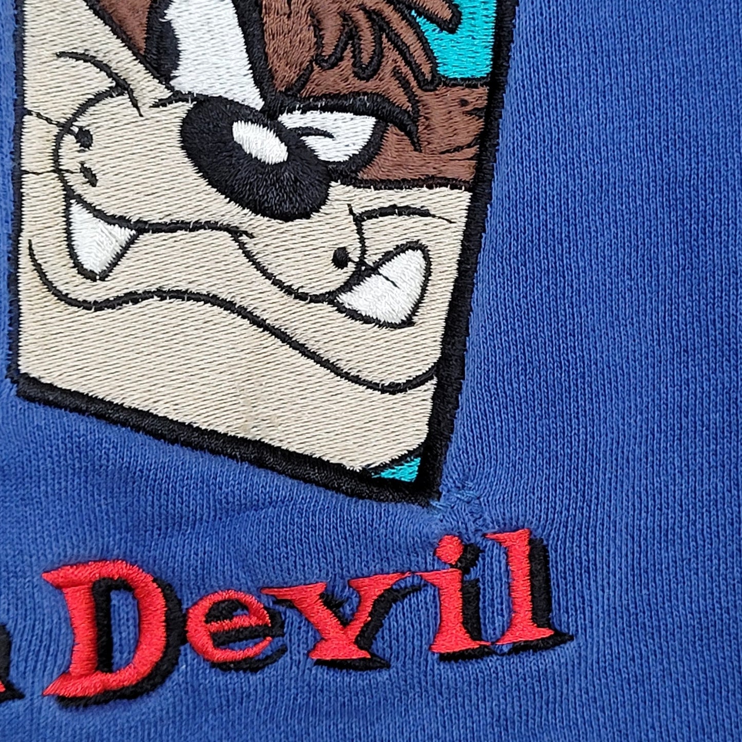 Vintage Tasmanian Devil Sweatshirt Womens Large 24x23 Blue