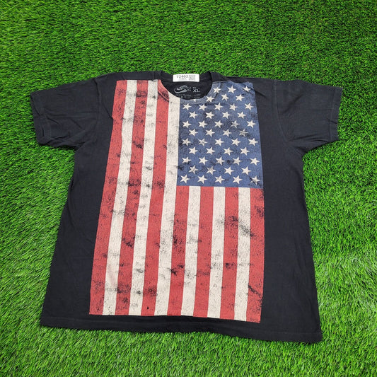 American Flag Patriotic Shirt XL 23x27 Black