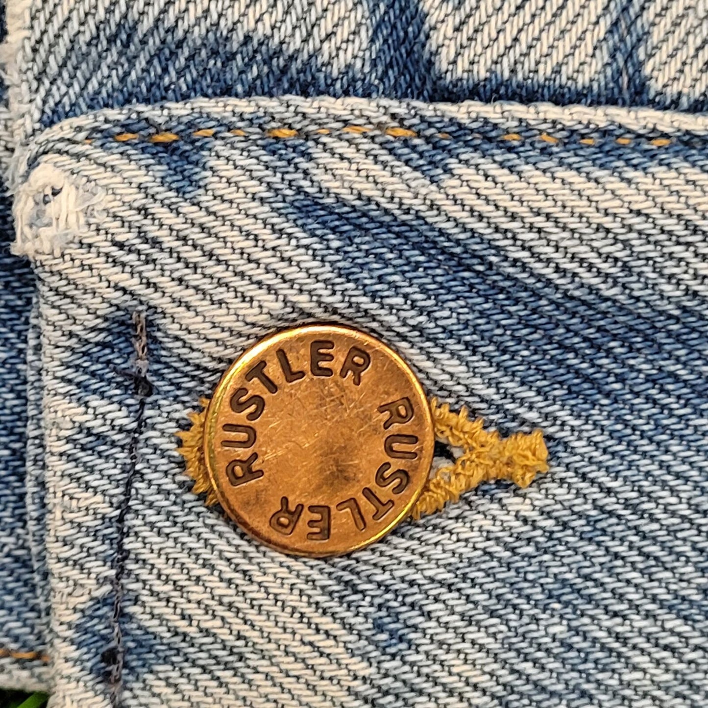 Vintage Rustler Trucker Jacket M/L 21x23 Faded Blue