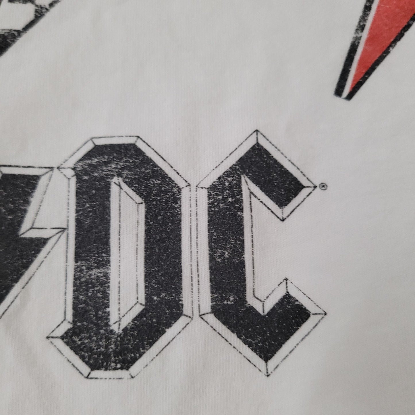 ACDC Band Shirt Womens XL 22x26 White Spellout