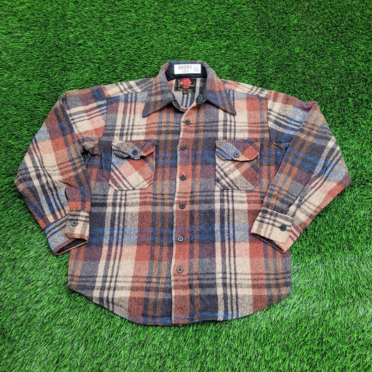 Vintage Tri-Blend Flannel Shirt Medium 21x26 Beige