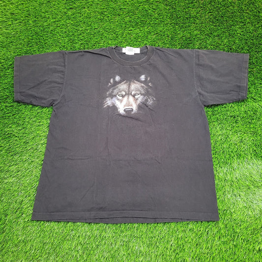 Vintage Wolf Shirt XL 25x28 Y2K USA