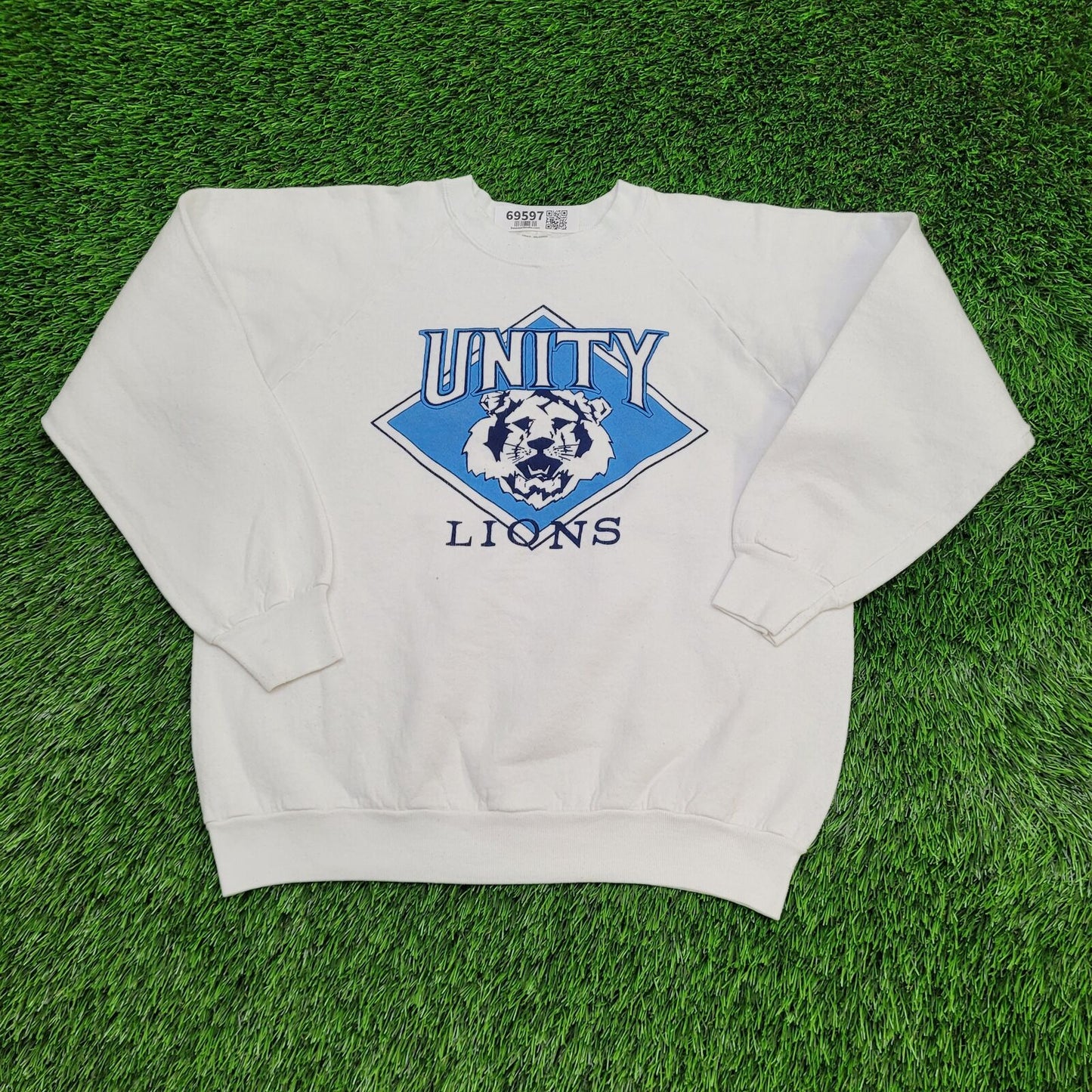 Vintage Unity-Lions Sweatshirt Womens Large 21x22 White USA