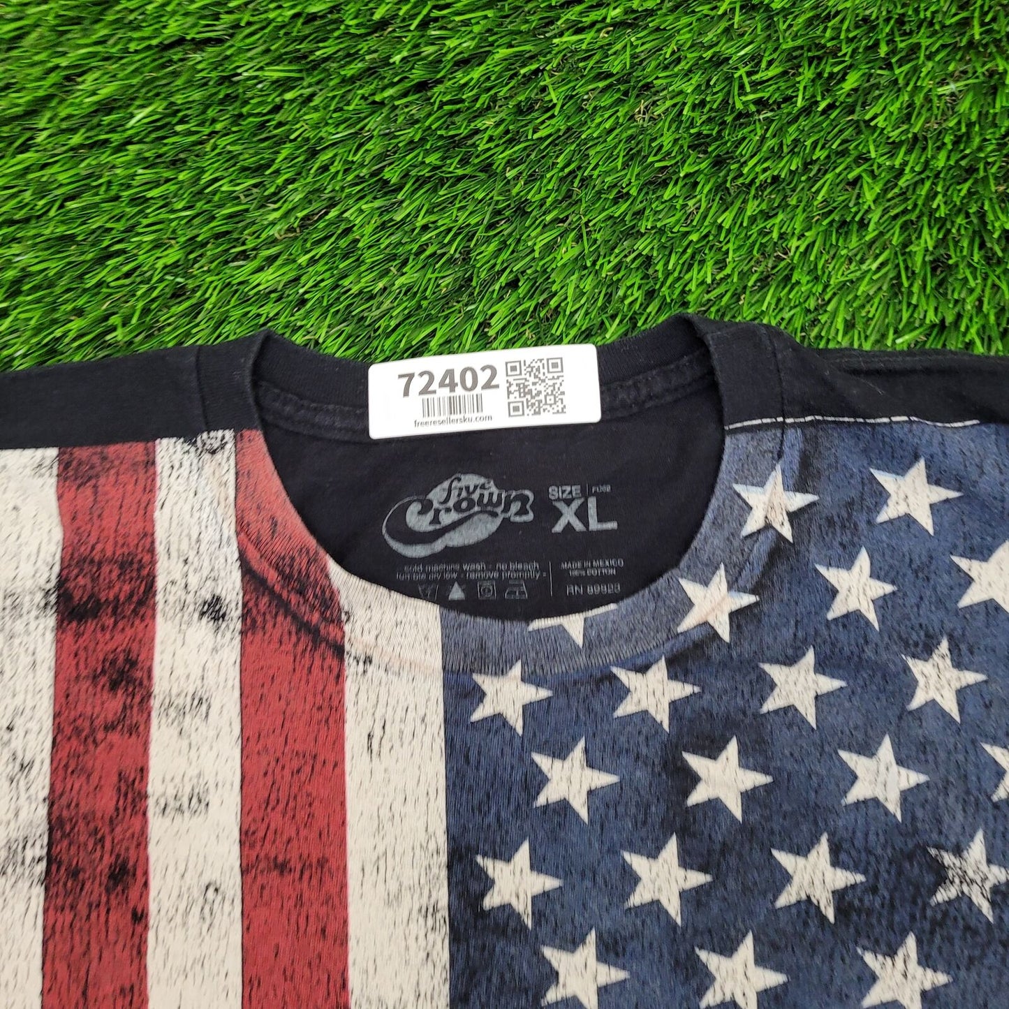 American Flag Patriotic Shirt XL 23x27 Black