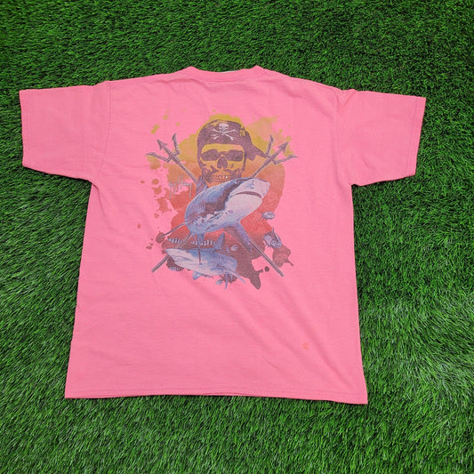 Vintage Y2K Guy-Harvey Shark Shirt Womens M/L 19x24 Pink