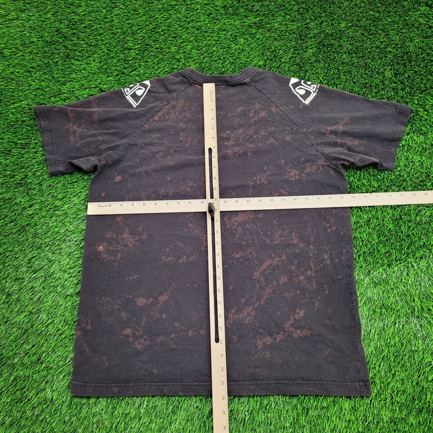 Bleached Splatter Raglan Shirt 23x28 Black