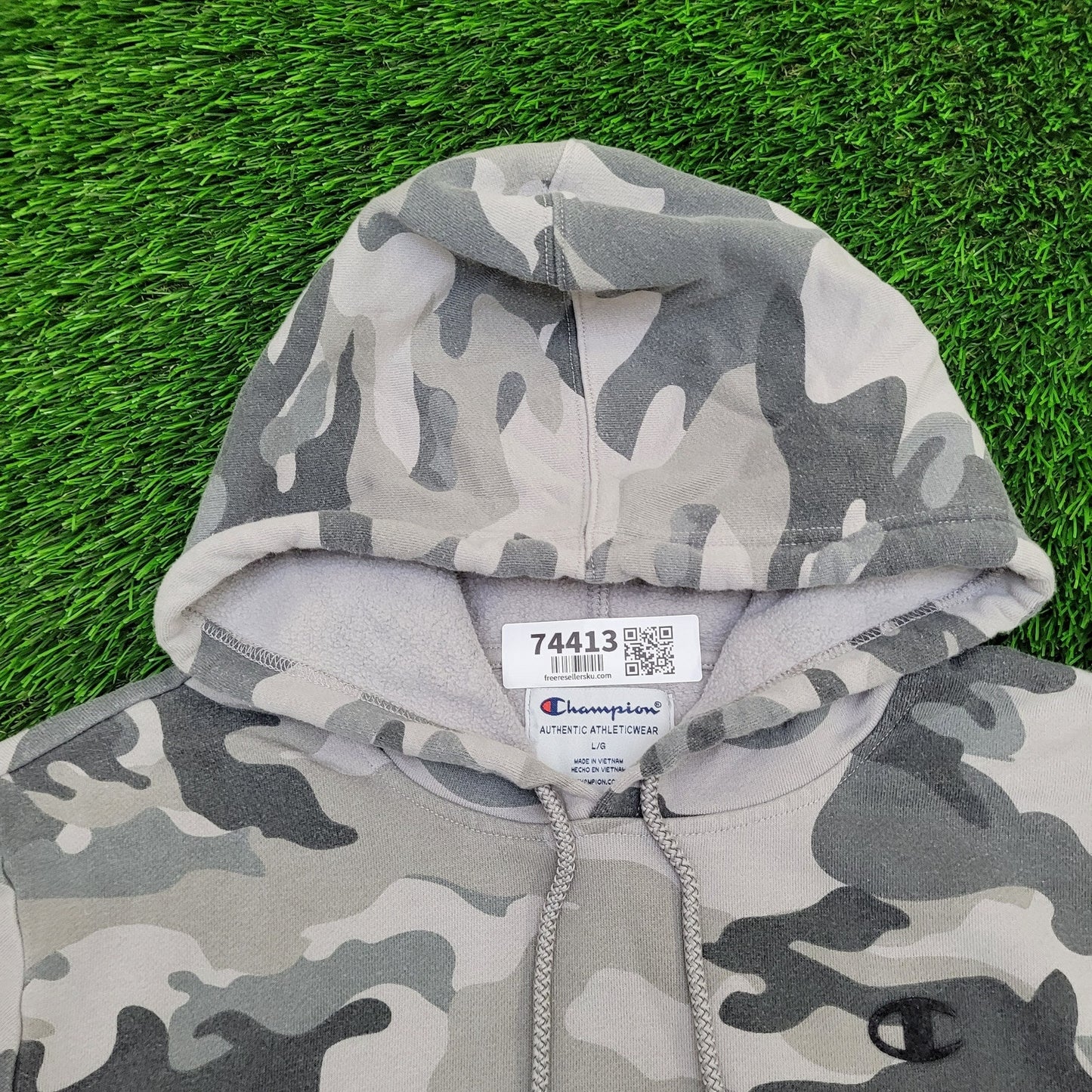 Champion Camo Hoodie Large 22x26 Woodland C-Logo