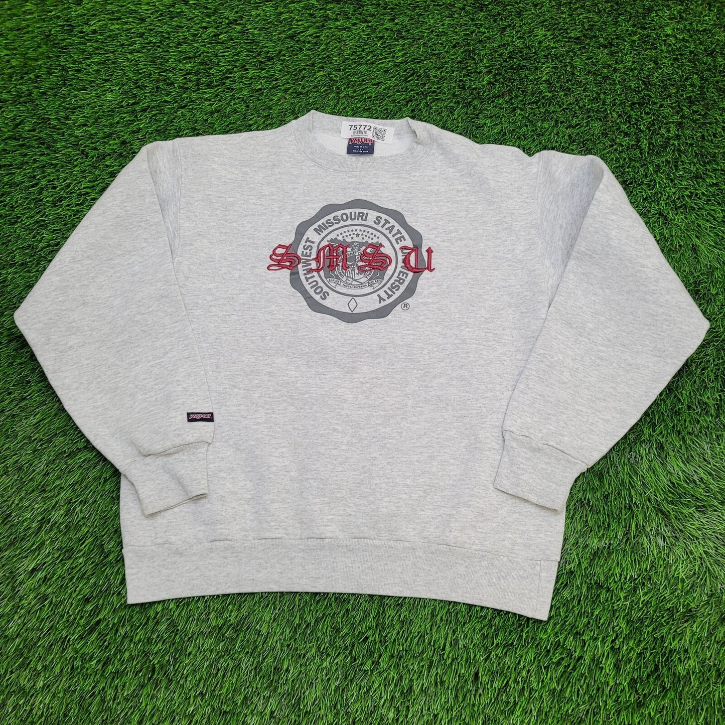 Vintage SMSU Cropped Sweatshirt Large 21x24 Gray