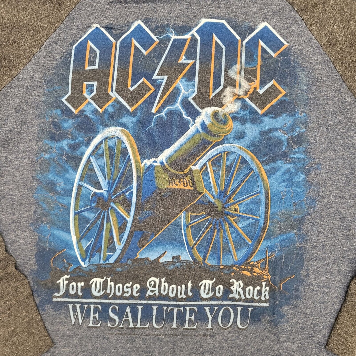 ACDC Cannon Raglan Shirt Womens Small 17x25 Blue