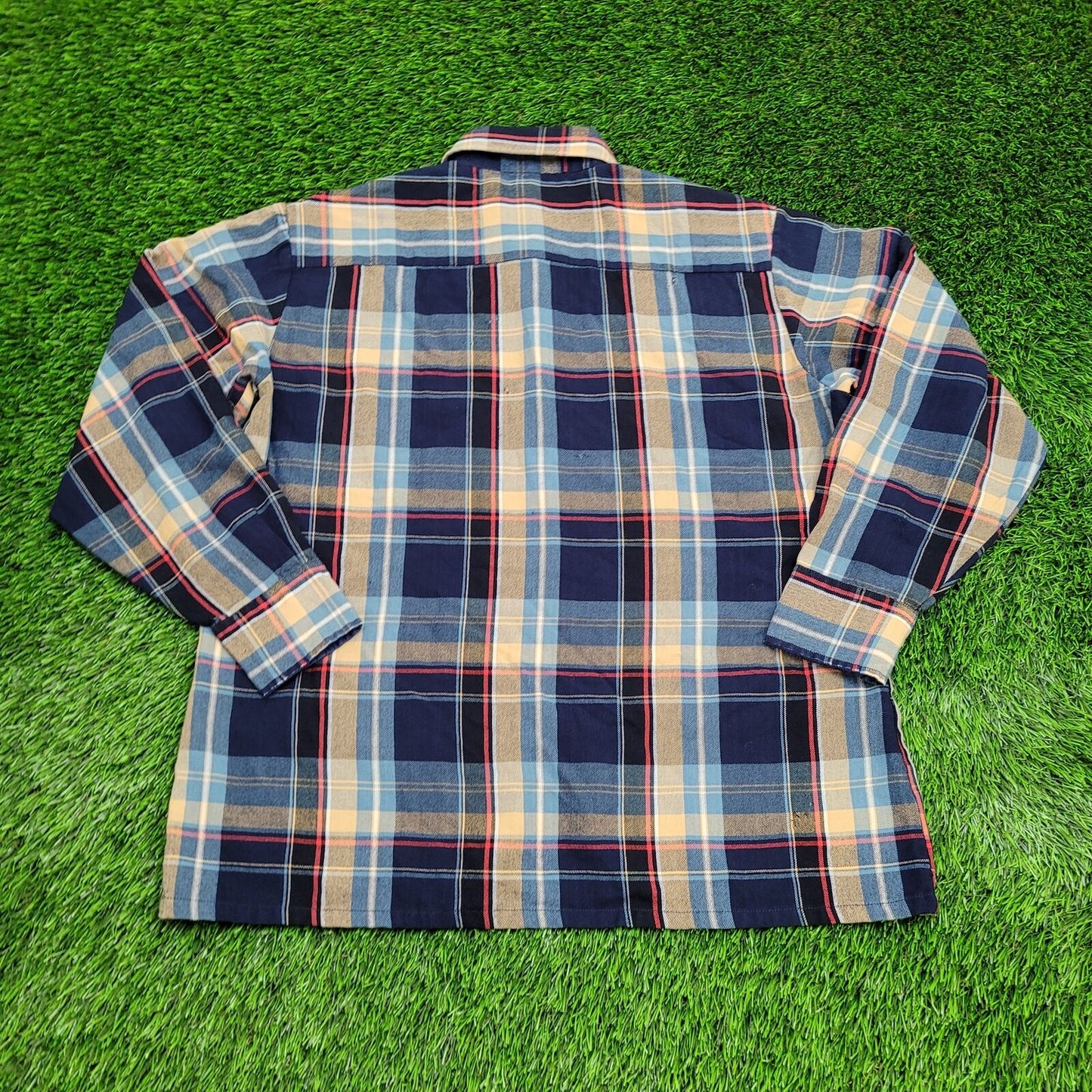 Vintage Trails-End Plaid Shirt Large 24x28 Blue