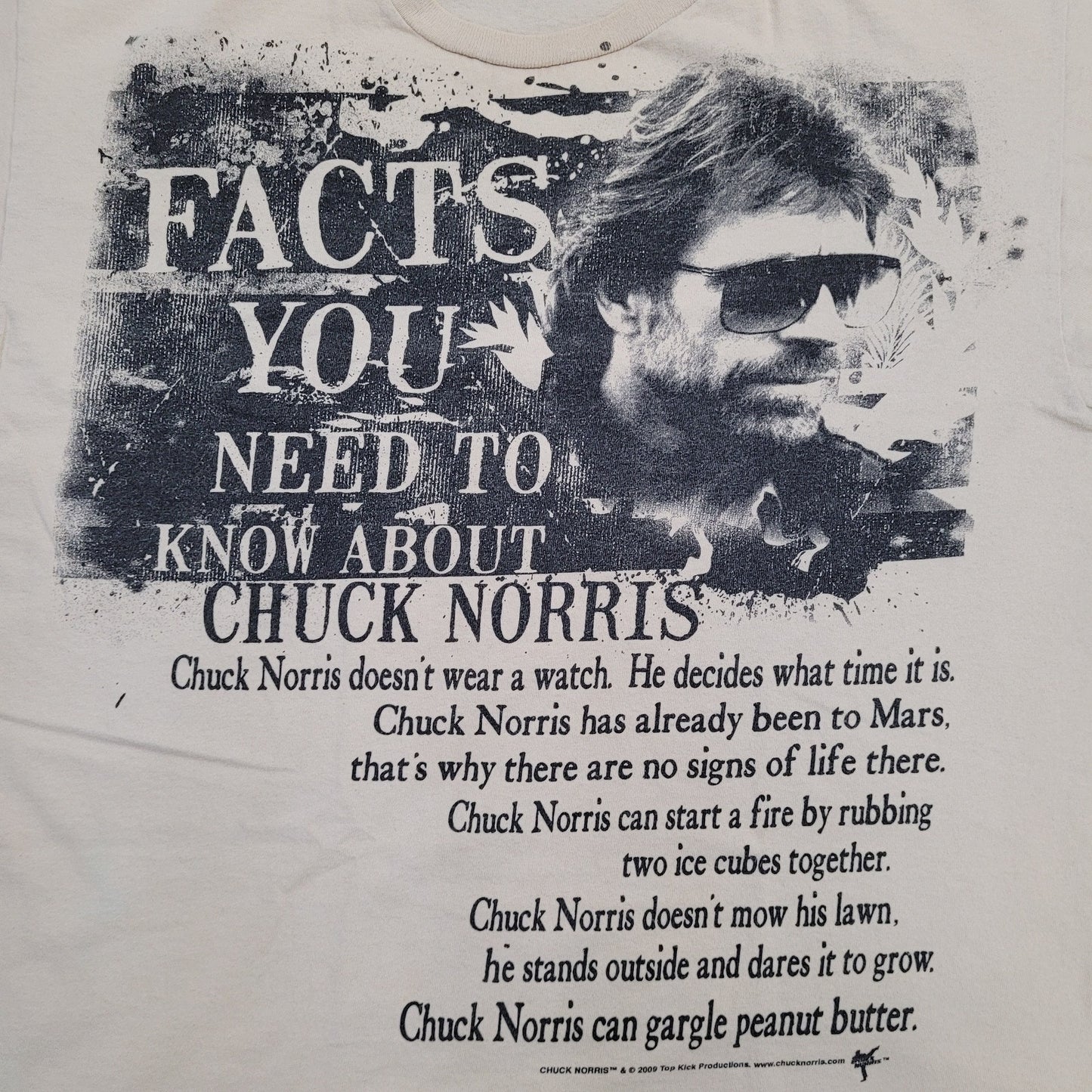 Chuck-Norris Shirt Womens XL 22x25 Beige Cream