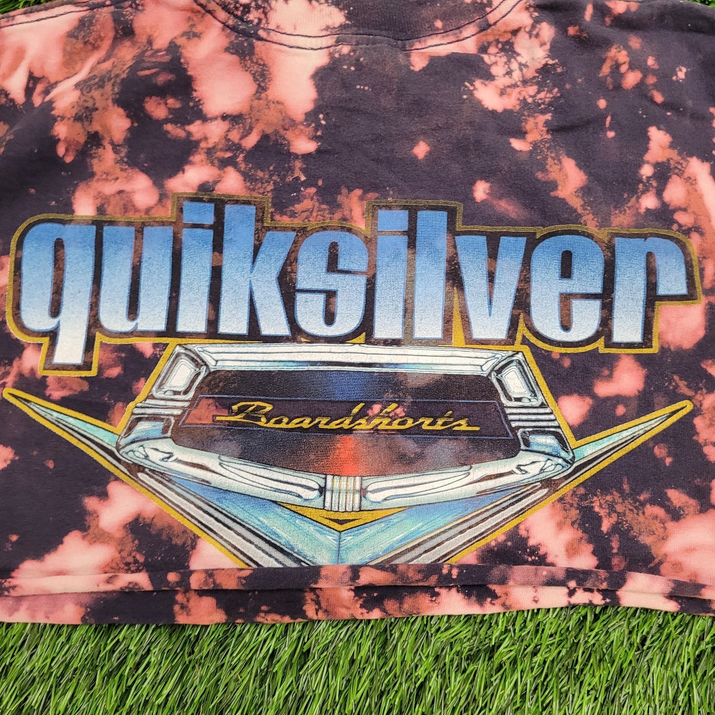 Vintage Quiksilver Cropped Shirt Women Medium 19x11 Bleached