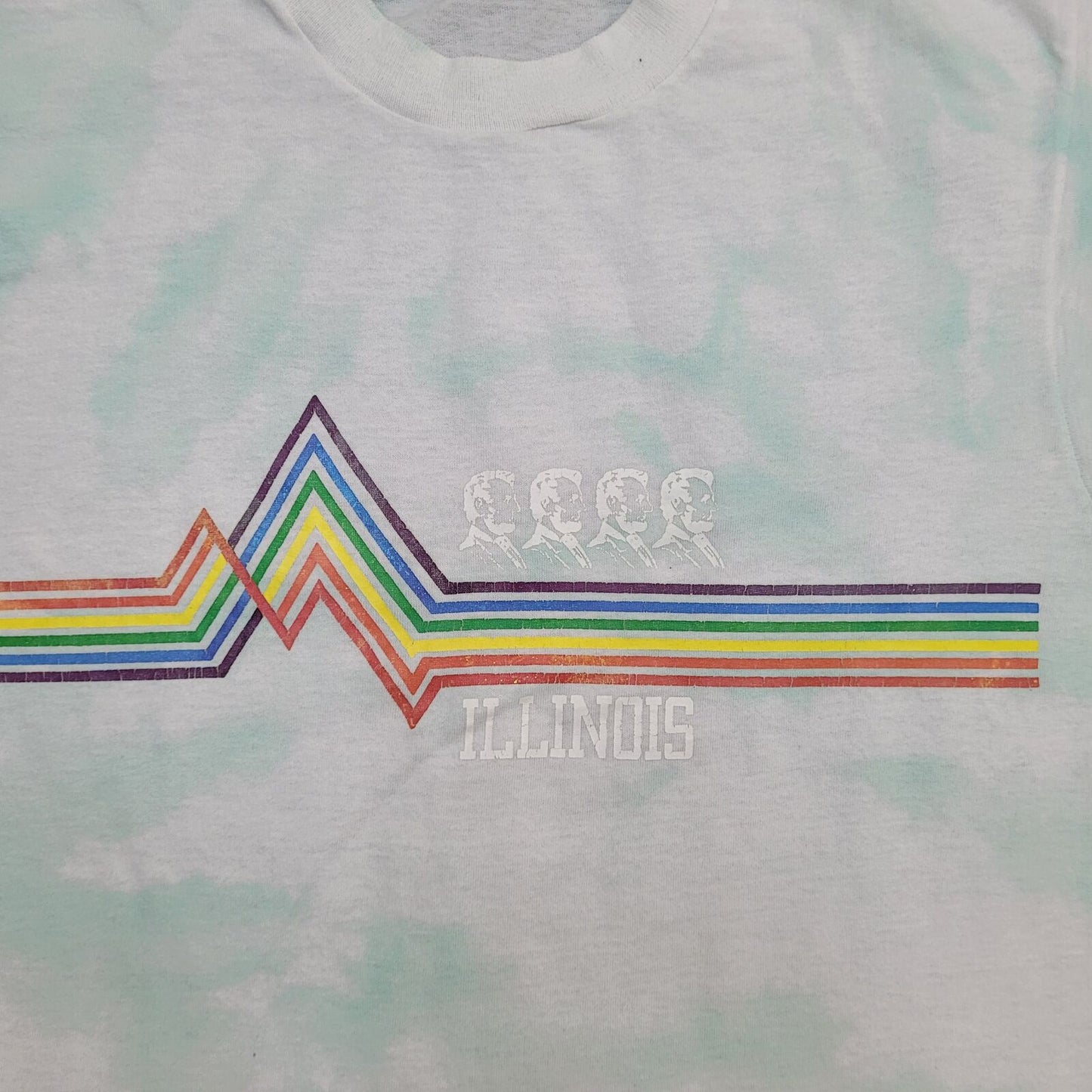 Vintage Rainbow Illinois Shirt Womens Small 17x23 Green