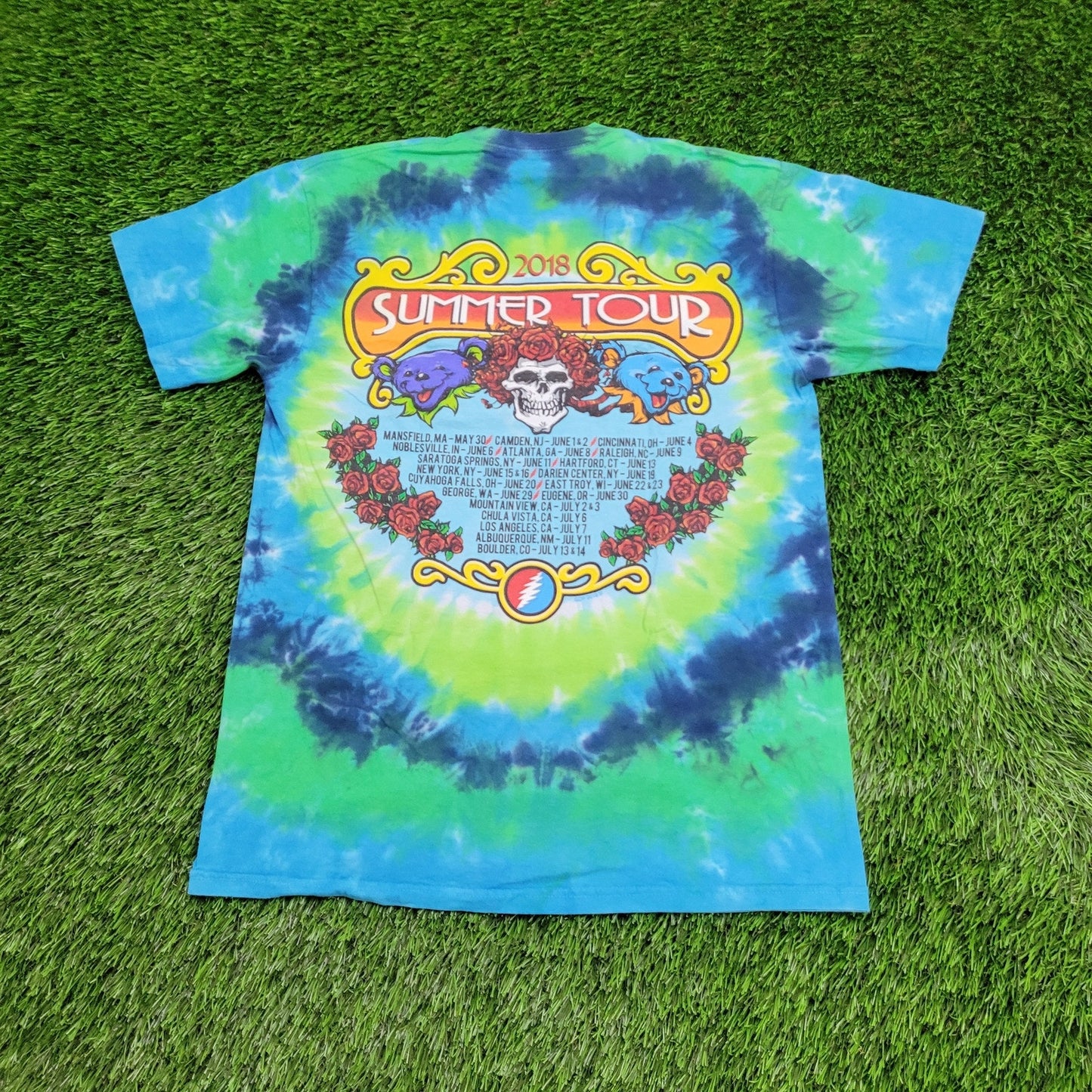 Grateful-Dead Shirt S/M 19x26 Tie-Dye Blue