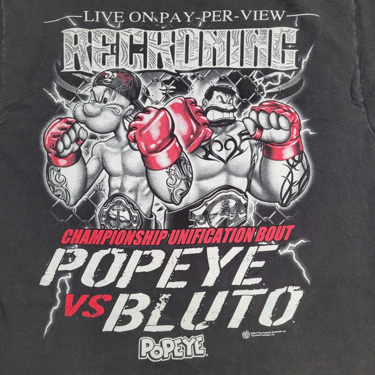 Funny Popeye Boxing Shirt Large 21x25 Black