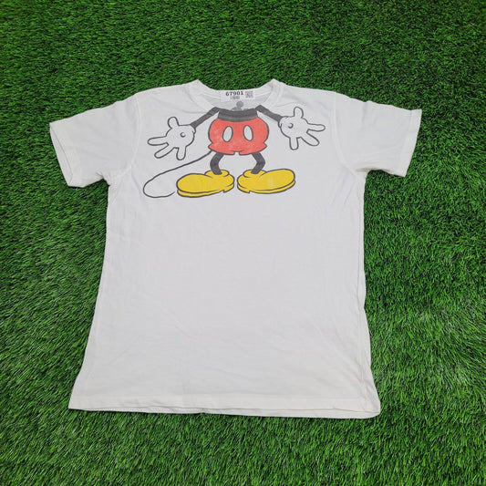 Dsiney Mickey-Mouse Shirt Womens L 20x25 White