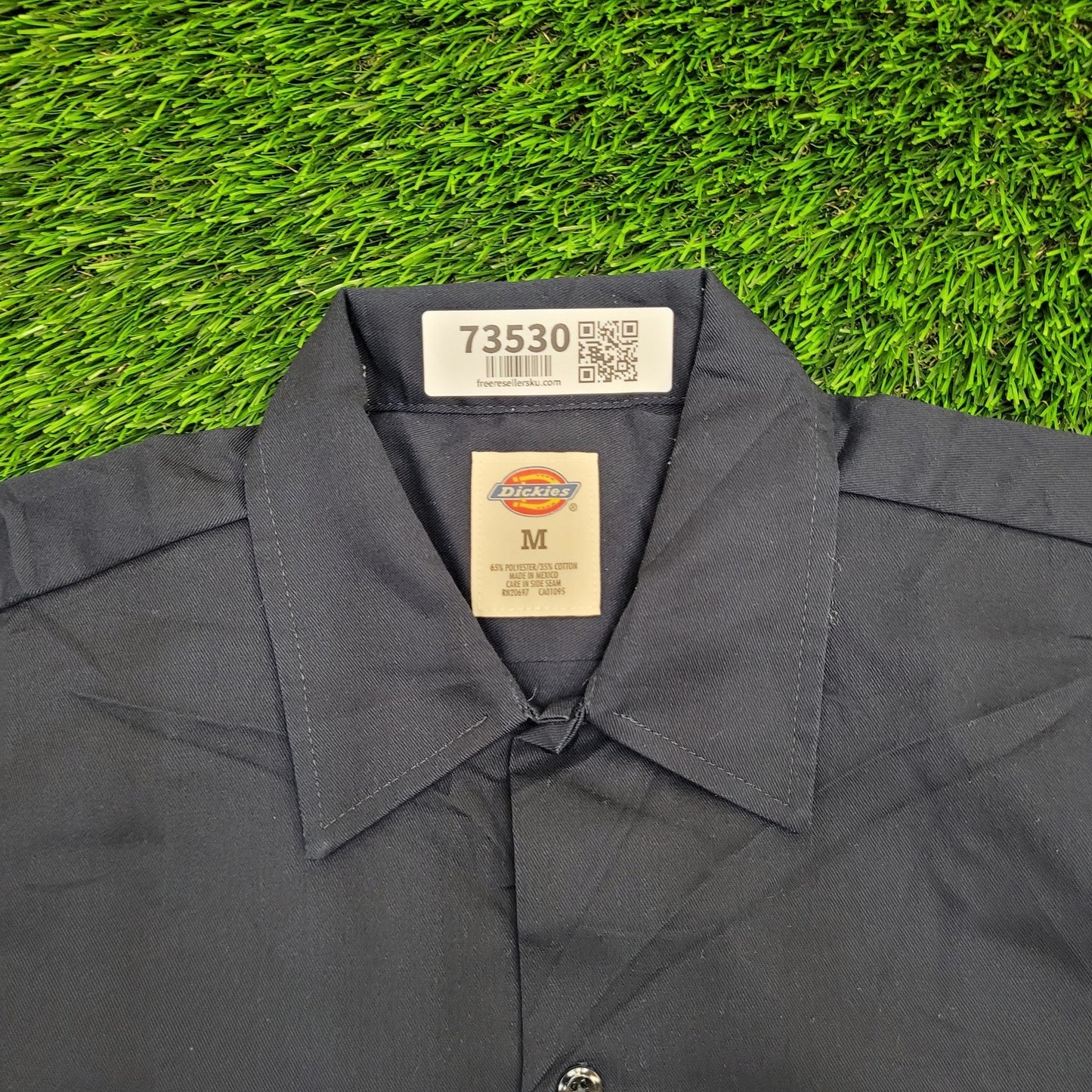 Dickies Baggy Button Shirt Medium 22x30 Navy-Blue