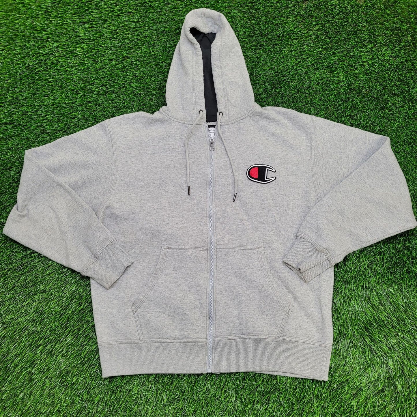 Champion Zip Hoodie Large 24x26 Gray