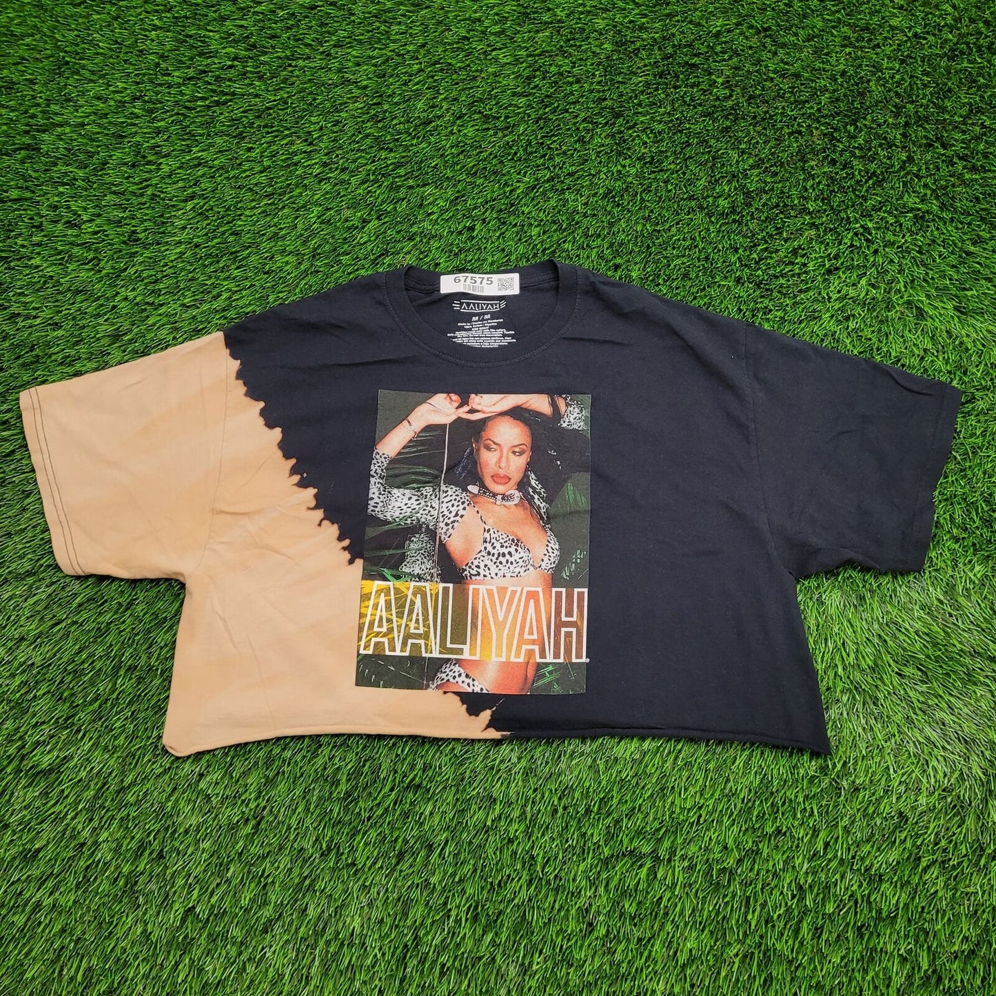 Aaliyah Crop-Top Shirt Womens Medium 21x16 Bleached