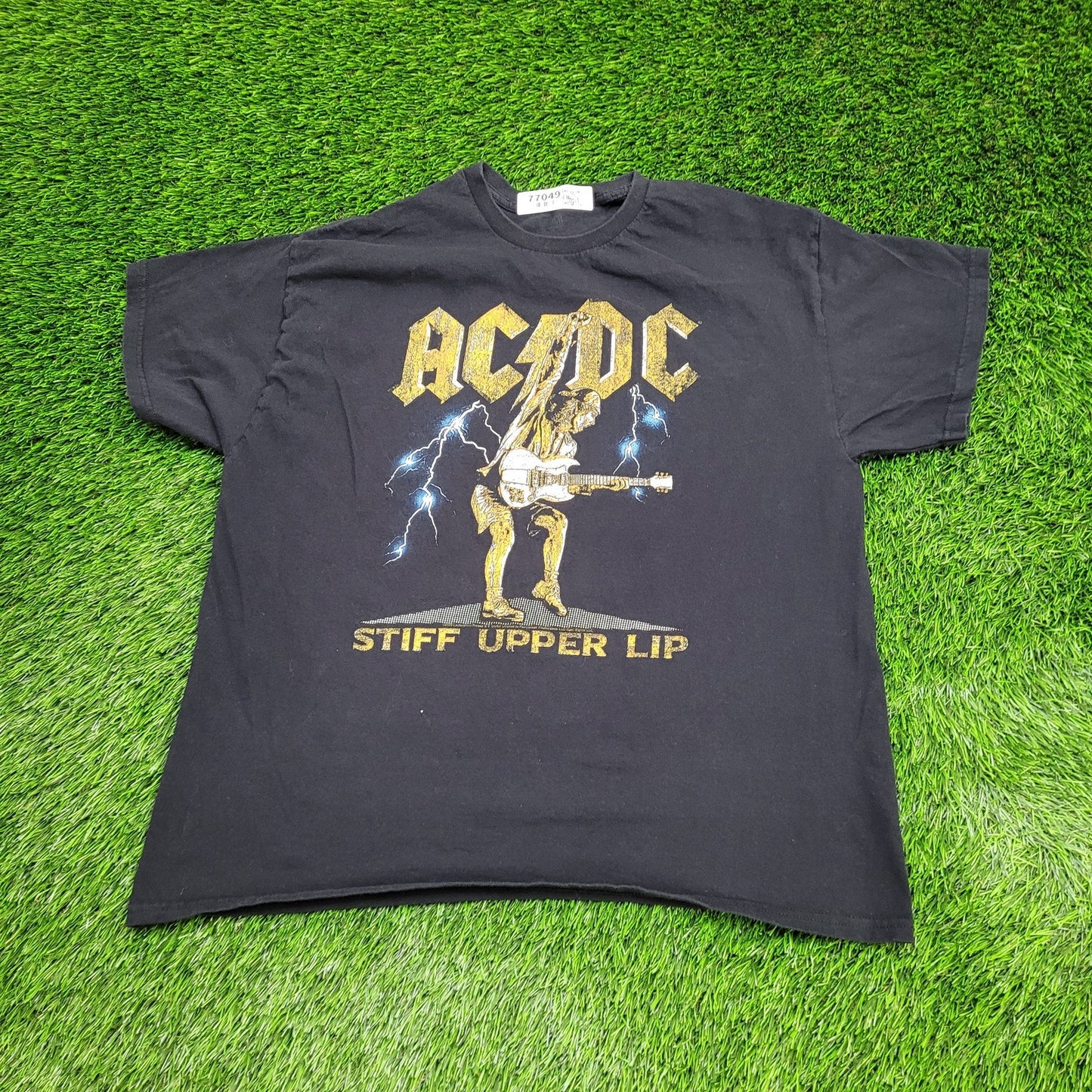 ACDC Shirt Womens XL 23x26 Stiff-Upper-Lip Black