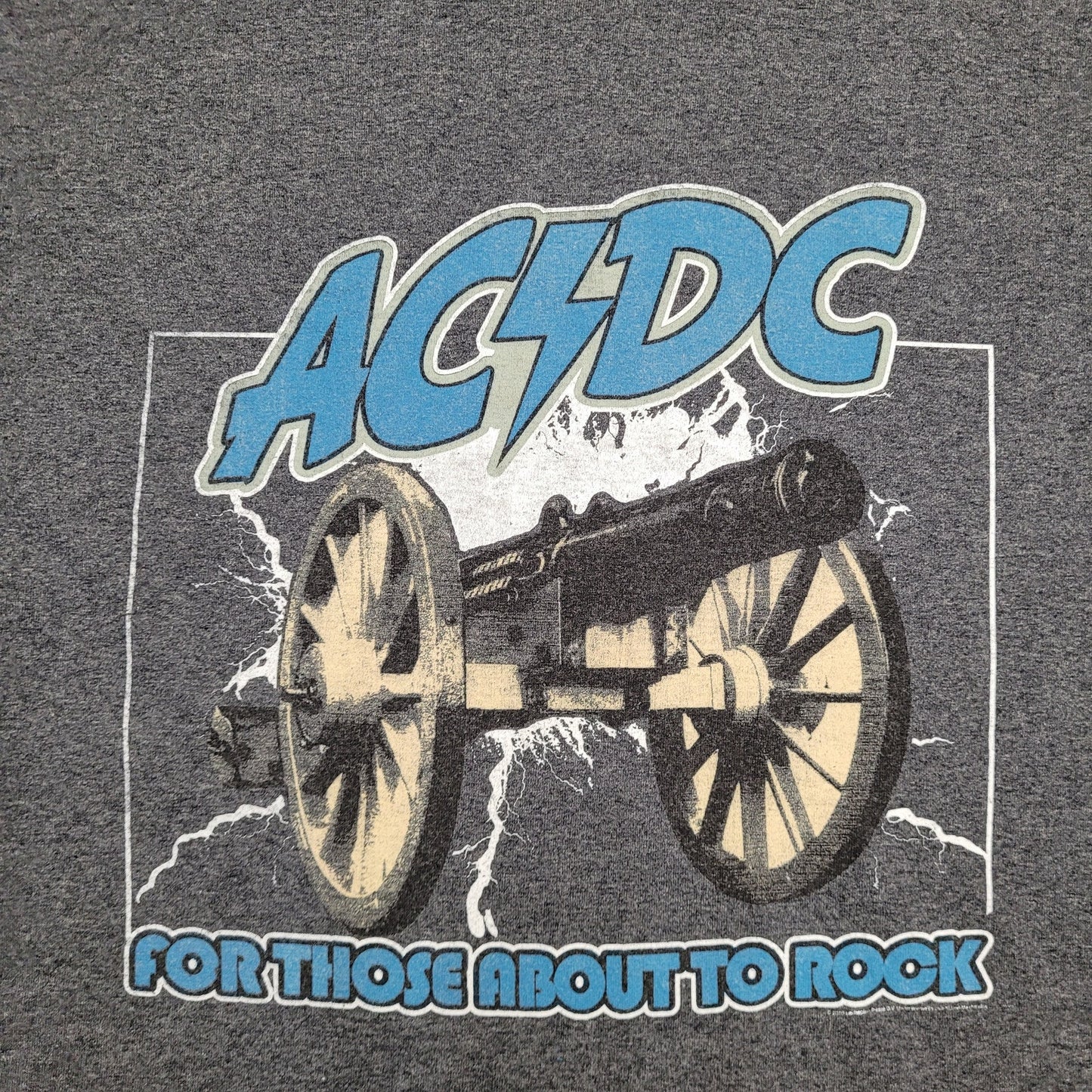 ACDC Shirt Medium 21x24 Boxy Cropped Gray