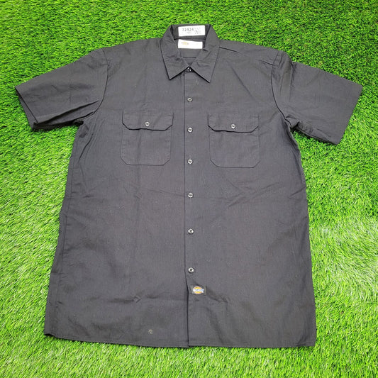 DICKIES Workwear Button Shirt Large 24x32 Black