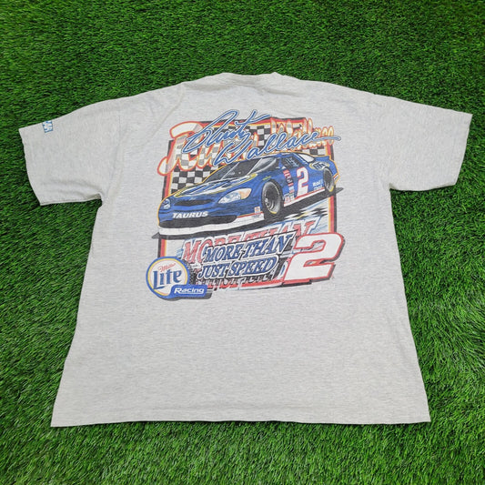 Vintage Rusty-Wallace NASCAR Shirt XL 25x30 Gray