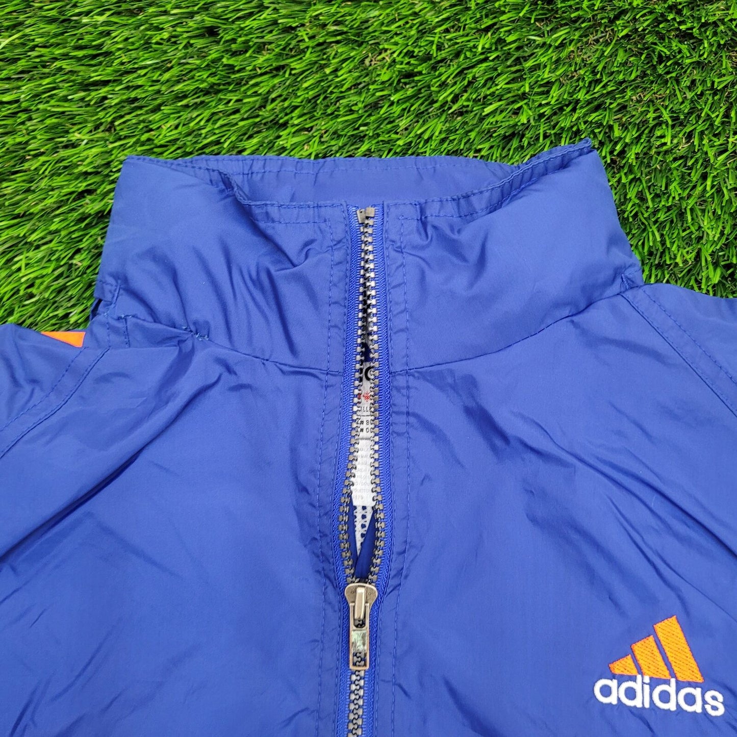 ADIDAS Windbreaker Jacket Small 22x25 Blue