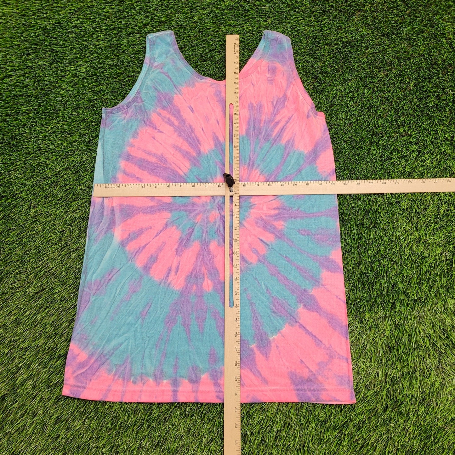 Vintage Swirl Tie-Dye Tank-Top Womens M/L 19x30 Extra-Long